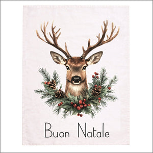 Canovaccio in Lino Stonewashed - Buon Natale