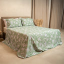 Completo Lenzuola Copriletto in Percalle di Cotone Egiziano con Stampa Floreale - Serenelle