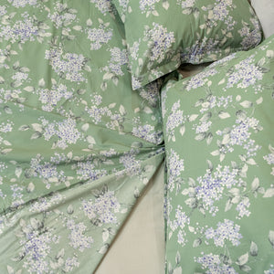 Completo Lenzuola Copriletto in Percalle di Cotone Egiziano con Stampa Floreale - Serenelle