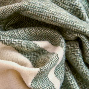 Plaid in Lana con Fascia a Contrasto - Antea