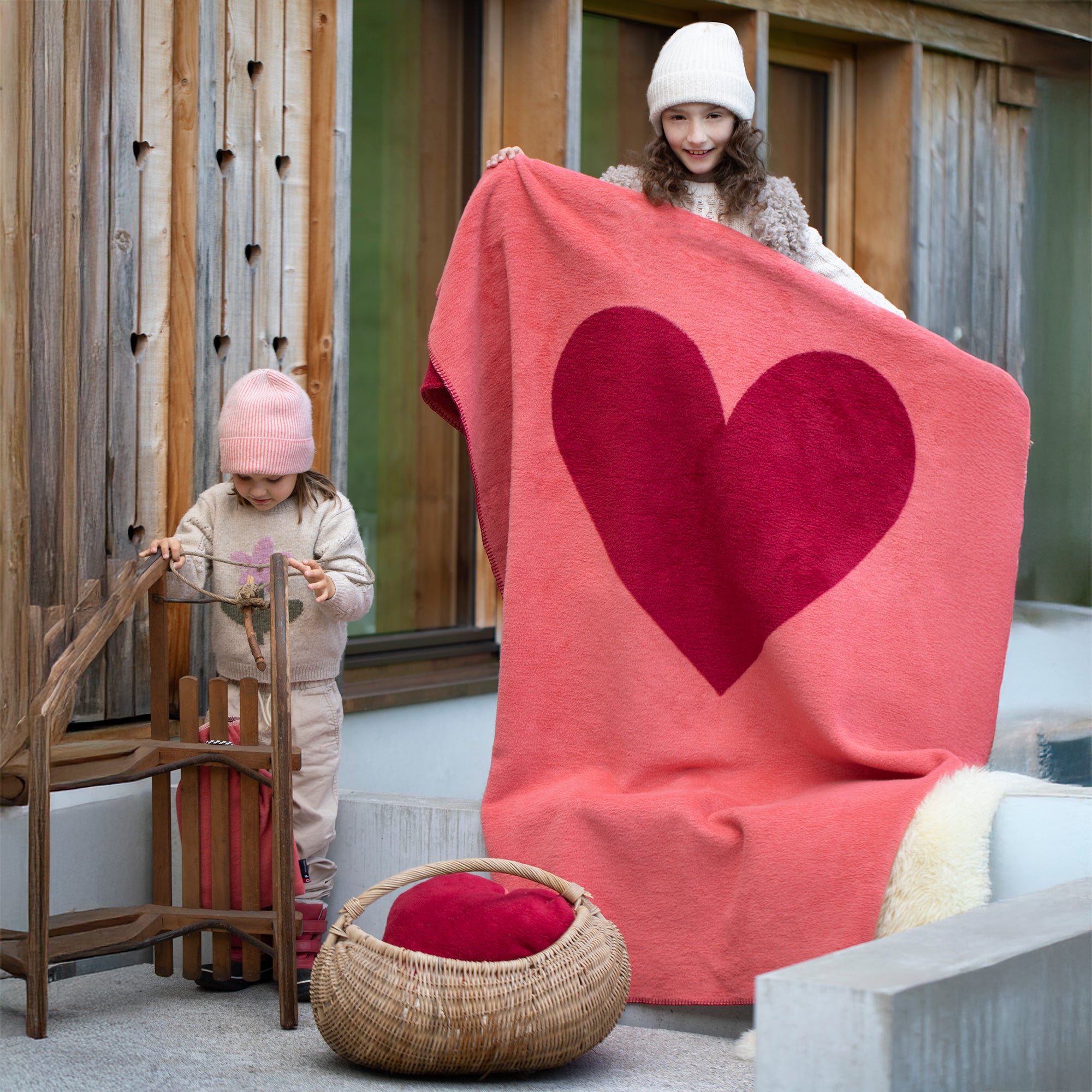 Coperta in Velluto di Cotone Fantasia Cuore - Heart
