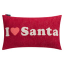 Cuscino in cotone con Scritta a contrasto - I Love Santa