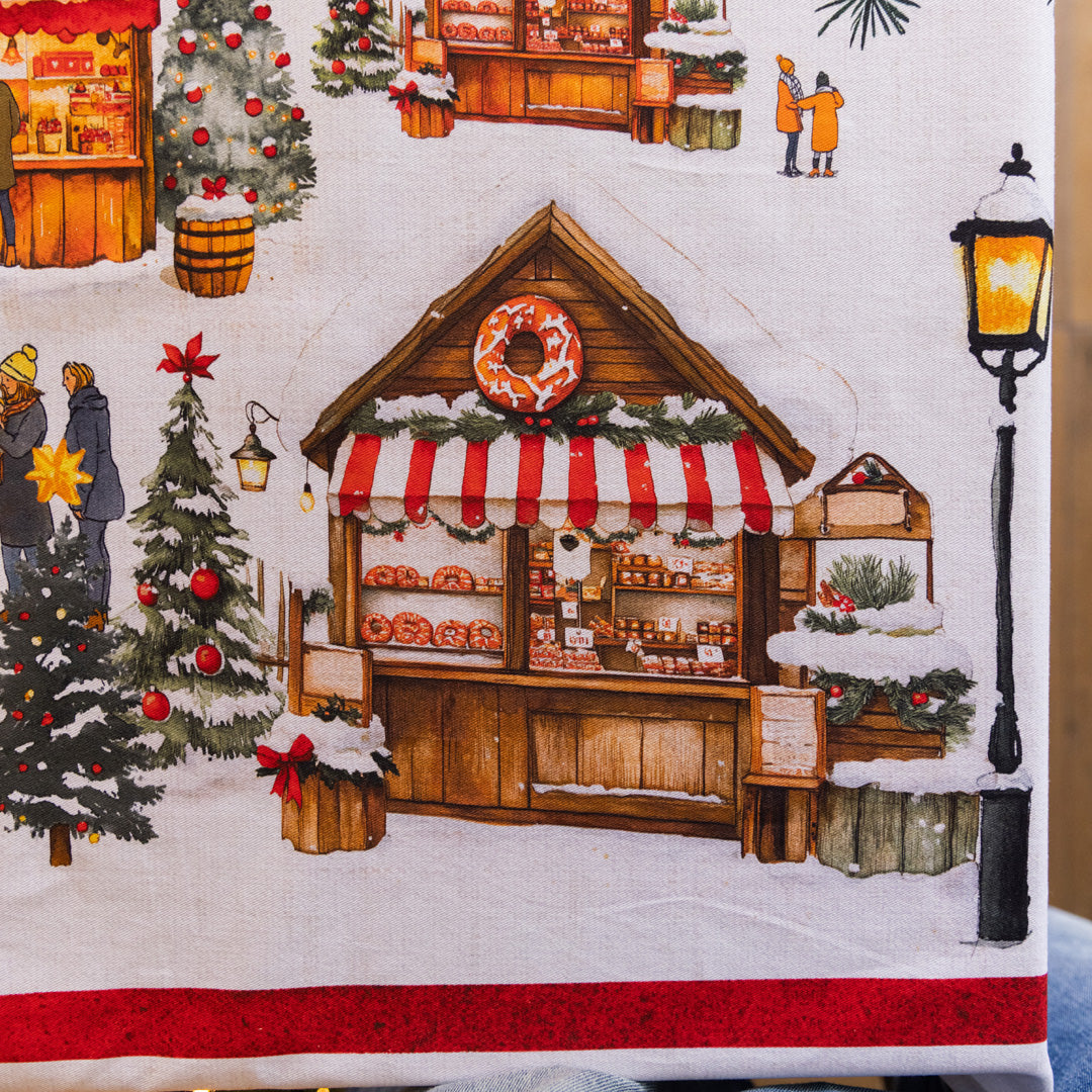 Tovaglia in Puro Cotone Fantasia Natalizia - Christmas Village