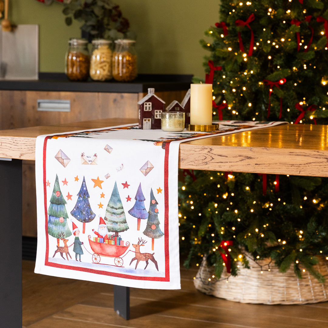 Runner in Puro Cotone Fantasia Natalizia - Christmas Factory