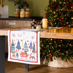Runner in Puro Cotone Fantasia Natalizia - Christmas Factory