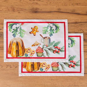 Set 2 Americani in Puro Cotone Fantasia Natalizia - Tavola Italiana