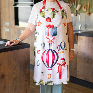 Grembiule Natalizio in Puro Cotone - Mongolfiera