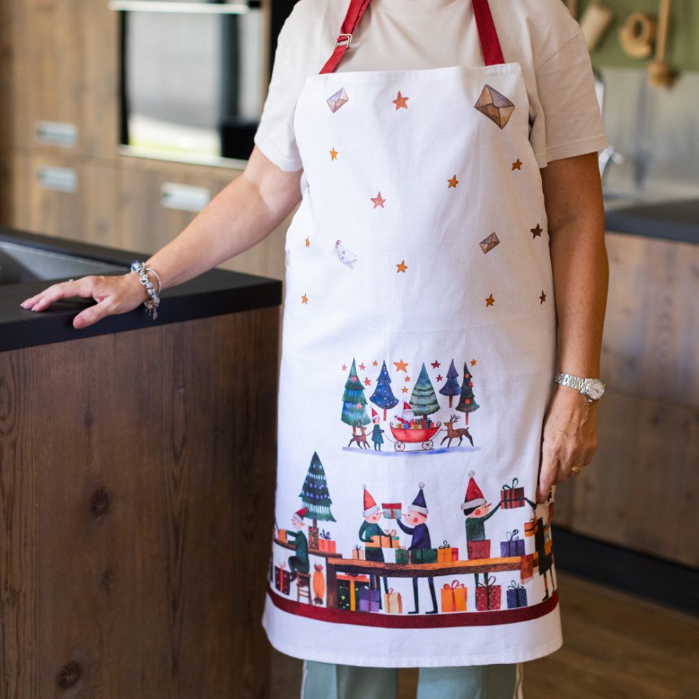 Grembiule Natalizio in Puro Cotone - Christmas Factory