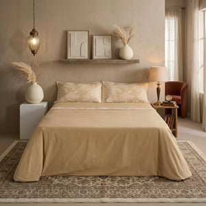 Completo Lenzuola in Percalle di Cotone Stonewashed Fantasia Floreale - Eko Allen