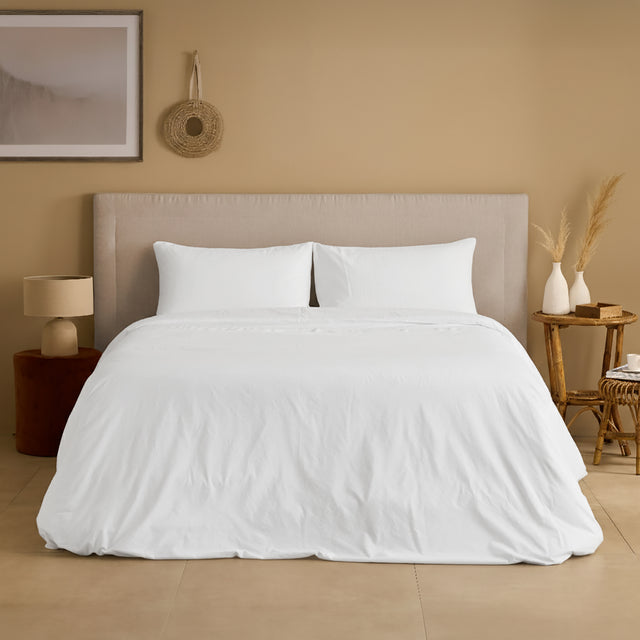 Completo Copripiumino Cotone e Lino StoneWashed No Stiro - Loira