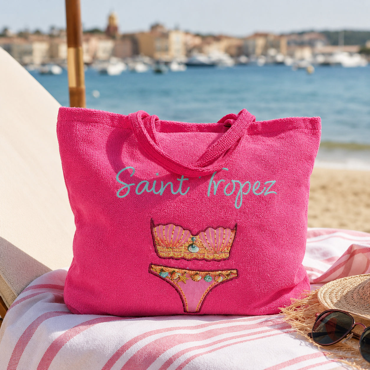 Borsa Mare o Trousse in Spugna di Cotone Ricamata - Ladie