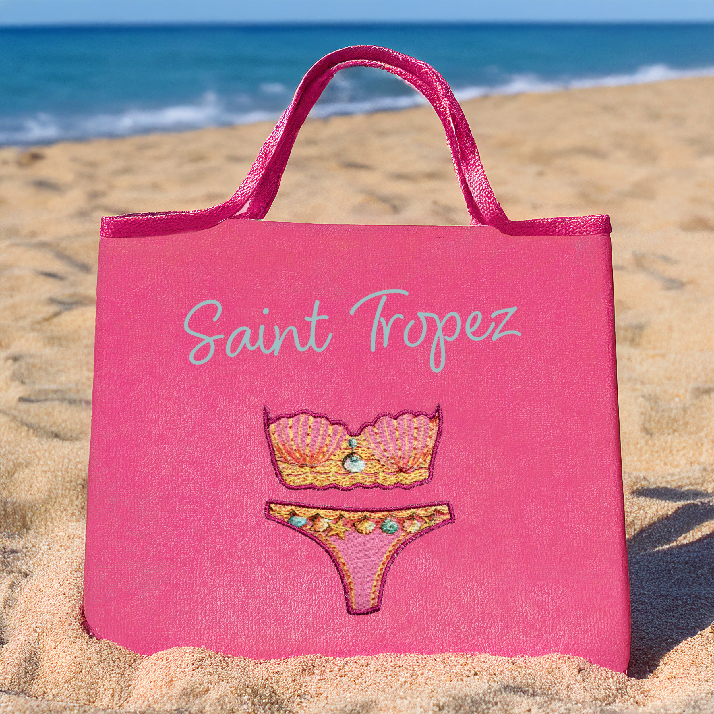 Borsa Mare o Trousse in Puro Cotone Ricamata - Ladie