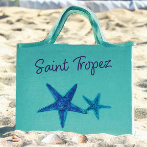 Borsa Mare o Trousse in Puro Cotone Ricamata - Etoile