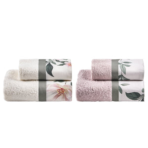 Set 2 Coppie in Spugna di Cotone con Balza in Percalle - Clea