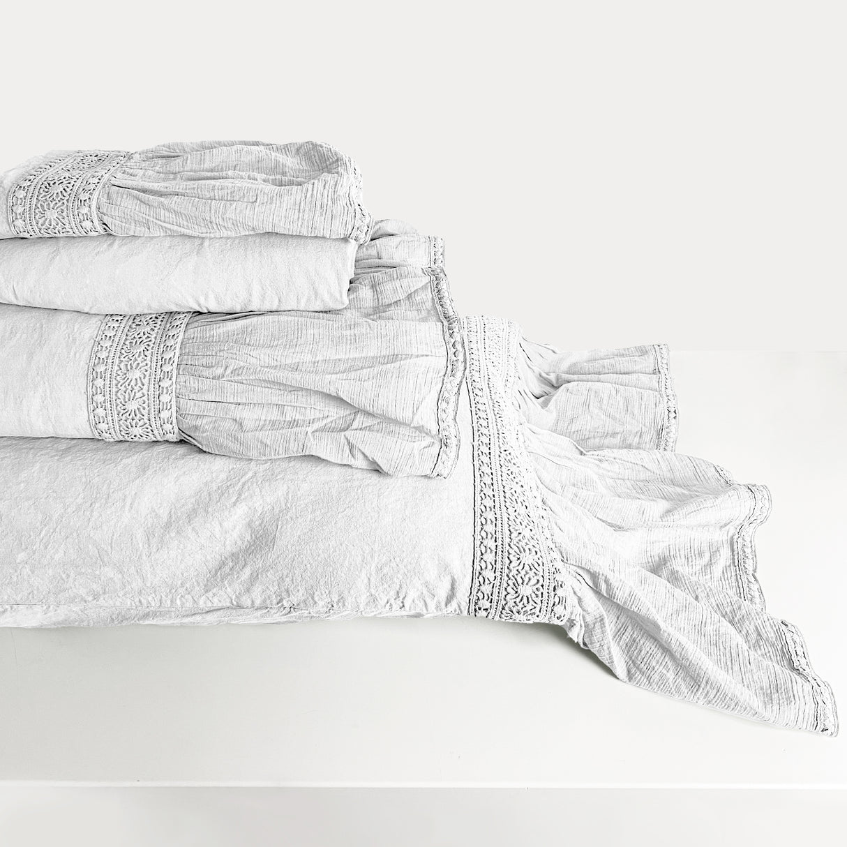 Completo Copripiumino in Cotone Stonewashed No Stiro - Camille
