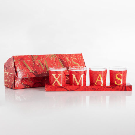 Kit 4 Candele Profumata Fragranza Natalizia - Xmas