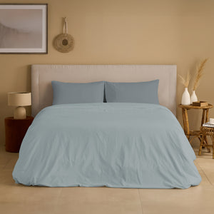 Completo Copripiumino Cotone e Lino StoneWashed No Stiro - Loira
