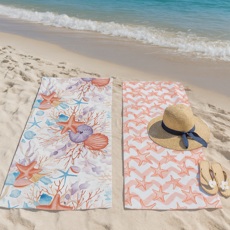 Telo Mare in Microfibra Stampa Doubleface - Barbados