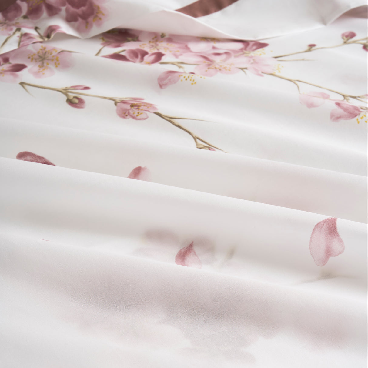 Completo Lenzuola In Percalle di Cotone con fantasia floreale - Ciliegio