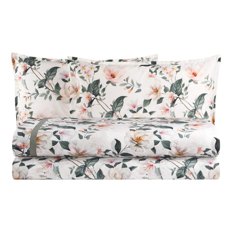 Completo Lenzuola in Percalle di Cotone Fantasia Floreale - Clea