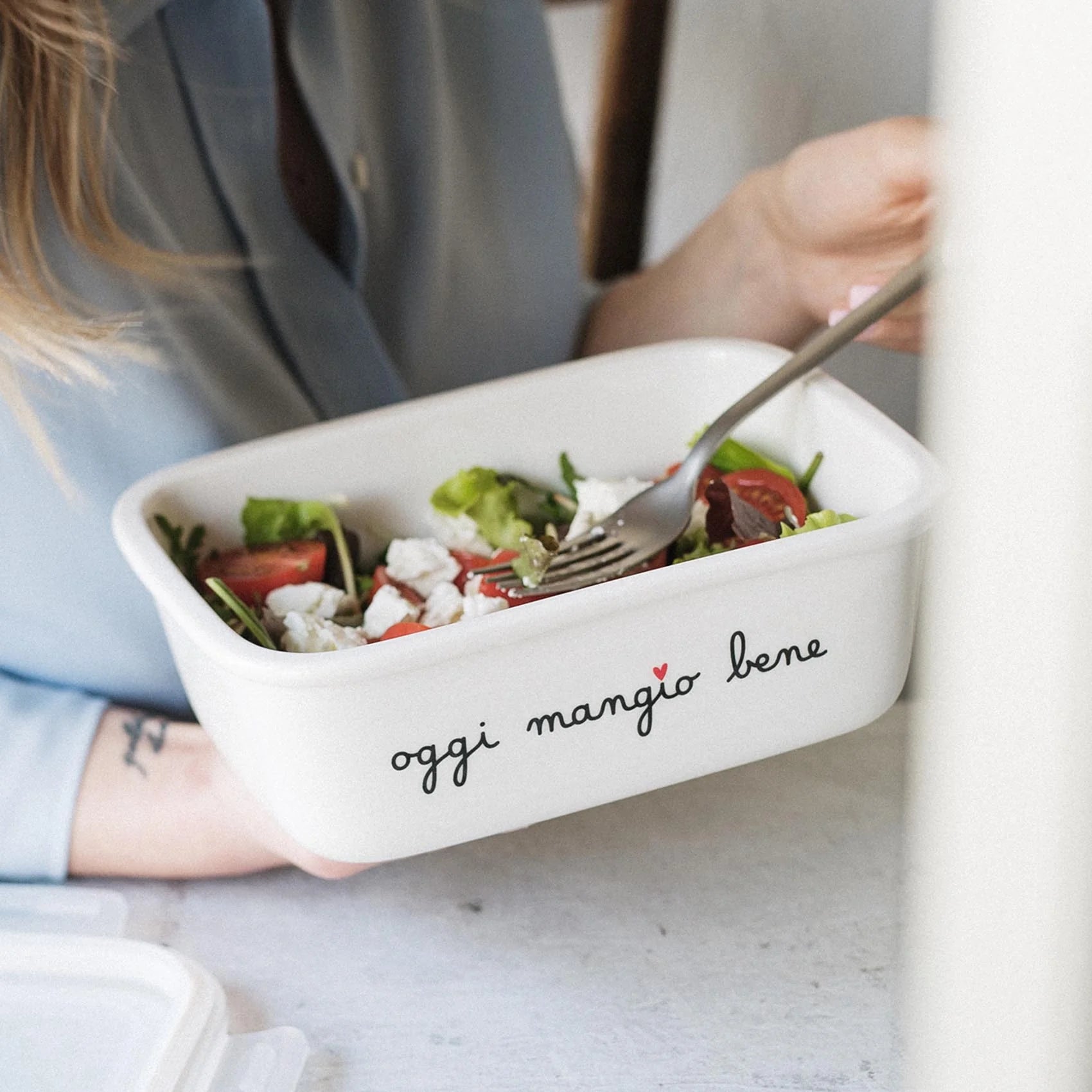 Contenitore in Grès Serigrafata - Oggi Mangio Bene