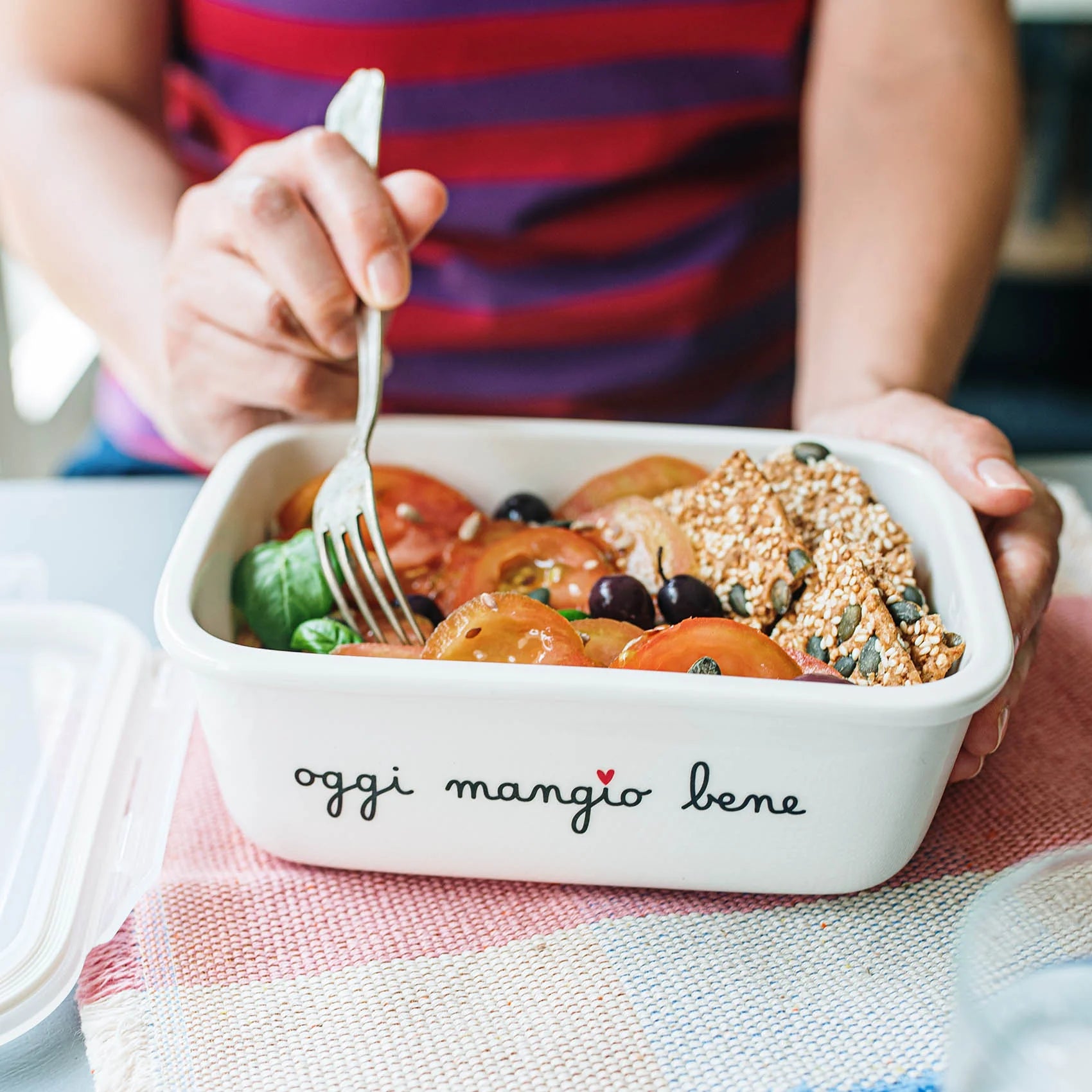 Contenitore in Grès Serigrafata - Oggi Mangio Bene