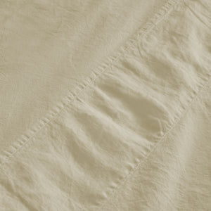 Completo Lenzuola Cotone e Lino StoneWashed No Stiro - Loira