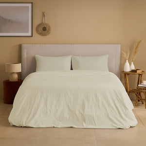 Completo Copripiumino Cotone e Lino StoneWashed No Stiro - Loira