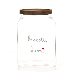 Barattolo in Vetro Borosilicato Serigrafato - Biscotti Buoni Cuore
