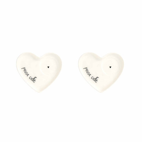 Set 2 Piattini Porta Tazzine in Grès - Pausa Caffè