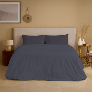 Completo Copripiumino Cotone e Lino StoneWashed No Stiro - Loira