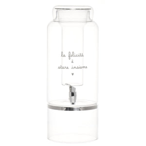 Distributore Bevande in Vetro Borosilicato Serigrafata - La Felicità è Stare Insieme