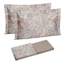 Completo Lenzuola Copriletto in Raso di Puro Cotone Fantasia Floreale - Glicine