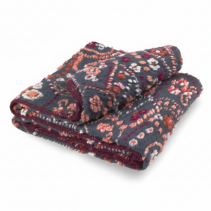 Plaid in Lana Cotta Fantasia con Rifinitura Punto Cavallo - Mosaico