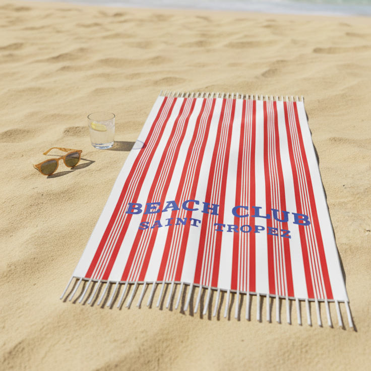 Telo Mare in Spugna di Cotone Rigato - Beach Club