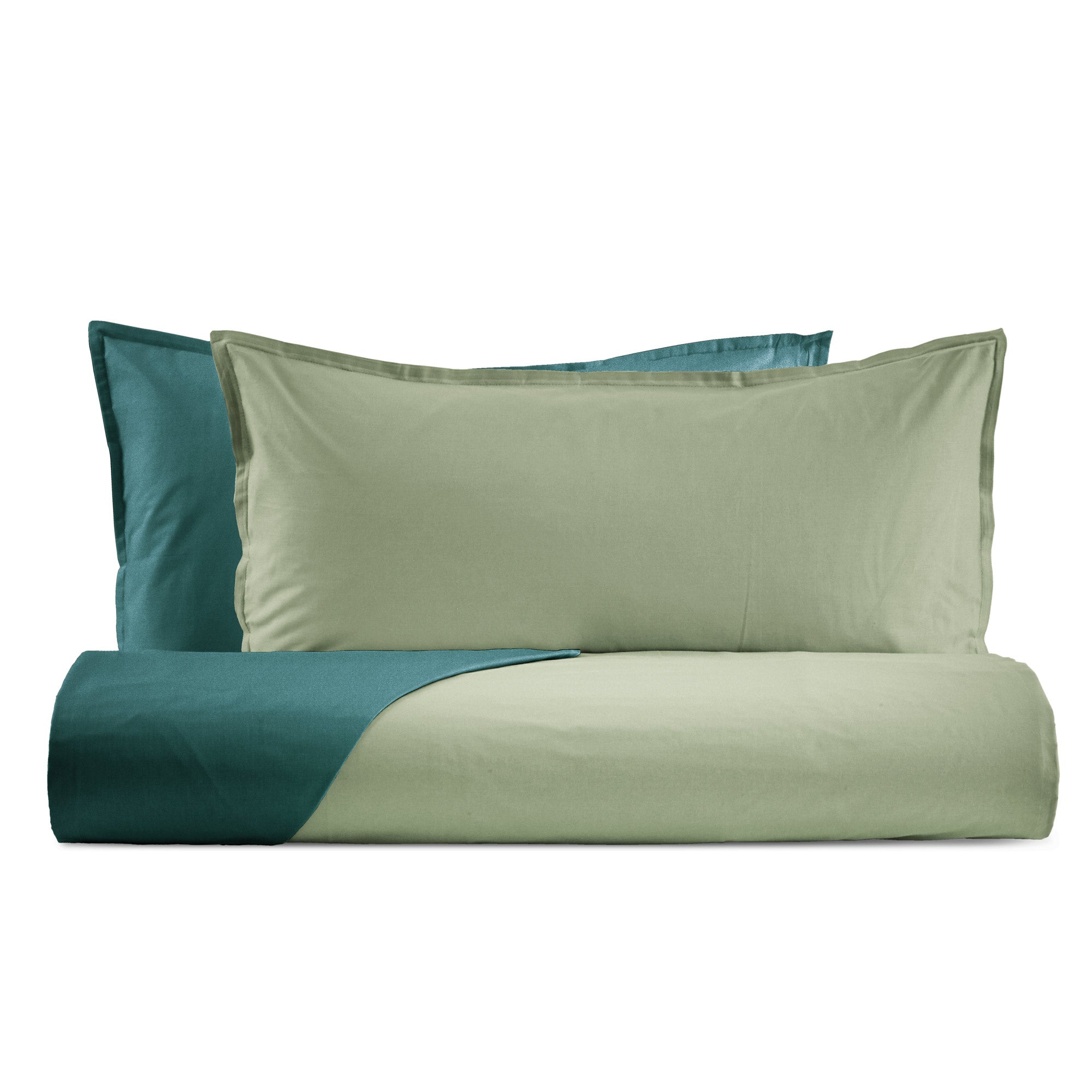 Parure Copripiumino in Raso di Cotone 300TC Double Face - Gottardo Bicolor