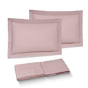 Completo Lenzuola in Percalle di Cotone con Due Cornici Ricamate - Panarea