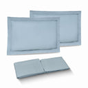 Completo Lenzuola in Percalle di Cotone con Due Cornici Ricamate - Panarea