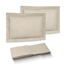 Completo Lenzuola in Percalle di Cotone con Due Cornici Ricamate - Panarea