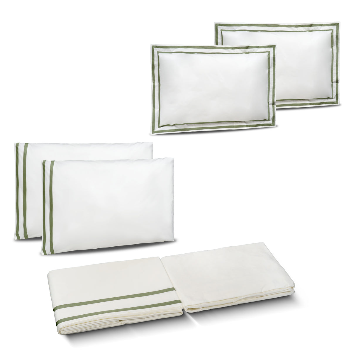 Completo Lenzuola in Percalle di Cotone con Doppio Bordo - Capri