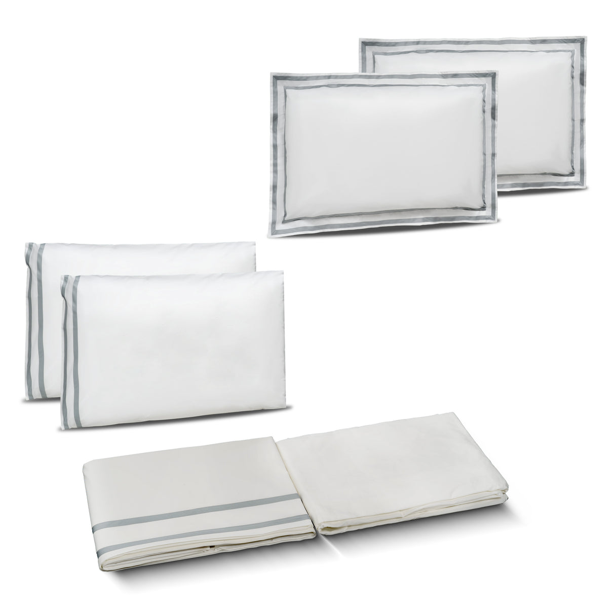 Completo Lenzuola in Percalle di Cotone con Doppio Bordo - Capri