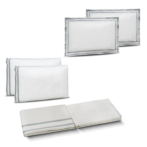 Completo Lenzuola in Percalle di Cotone con Doppio Bordo - Capri