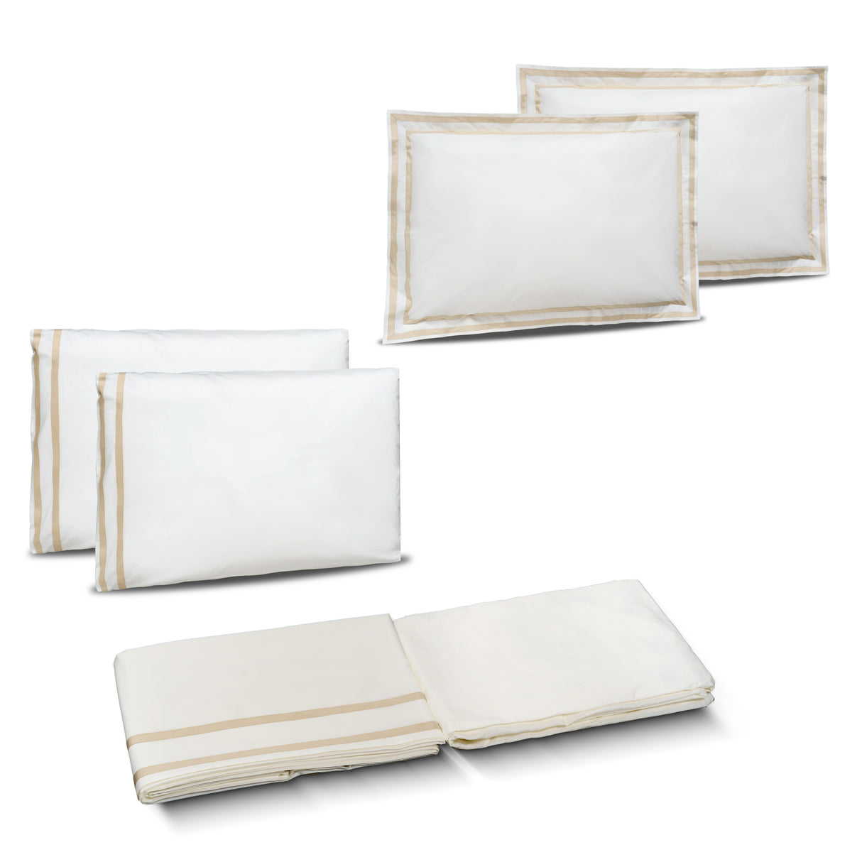 Completo Lenzuola in Percalle di Cotone con Doppio Bordo - Capri