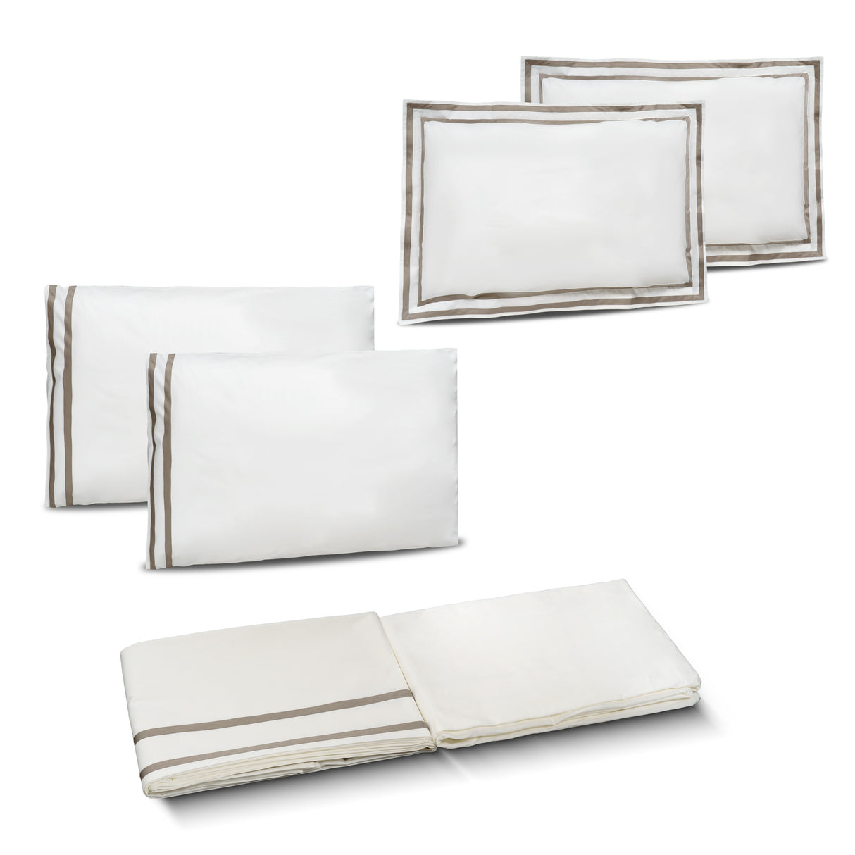 Completo Lenzuola in Percalle di Cotone con Doppio Bordo - Capri