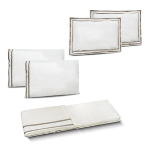 Completo Lenzuola in Percalle di Cotone con Doppio Bordo - Capri