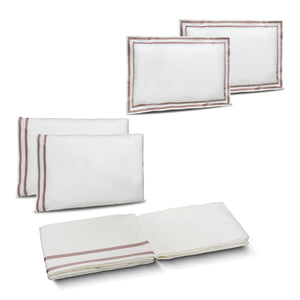 Completo Lenzuola in Percalle di Cotone con Doppio Bordo - Capri