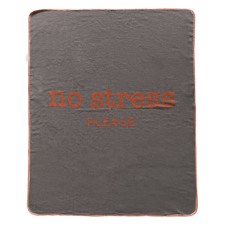 Plaid in Lana Cotta con Scritta - No Stress