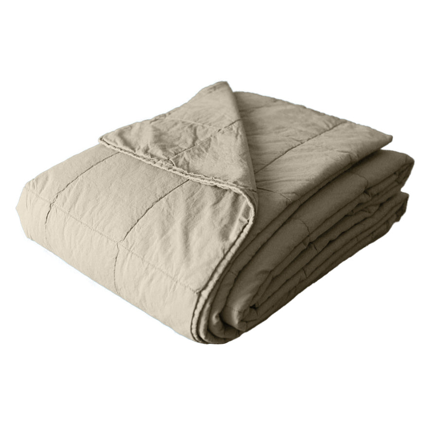 Trapuntino Leggero in Percalle di Cotone StoneWashed - Husky