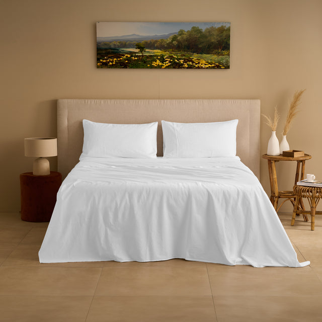 Completo Lenzuola Cotone e Lino StoneWashed No Stiro - Loira