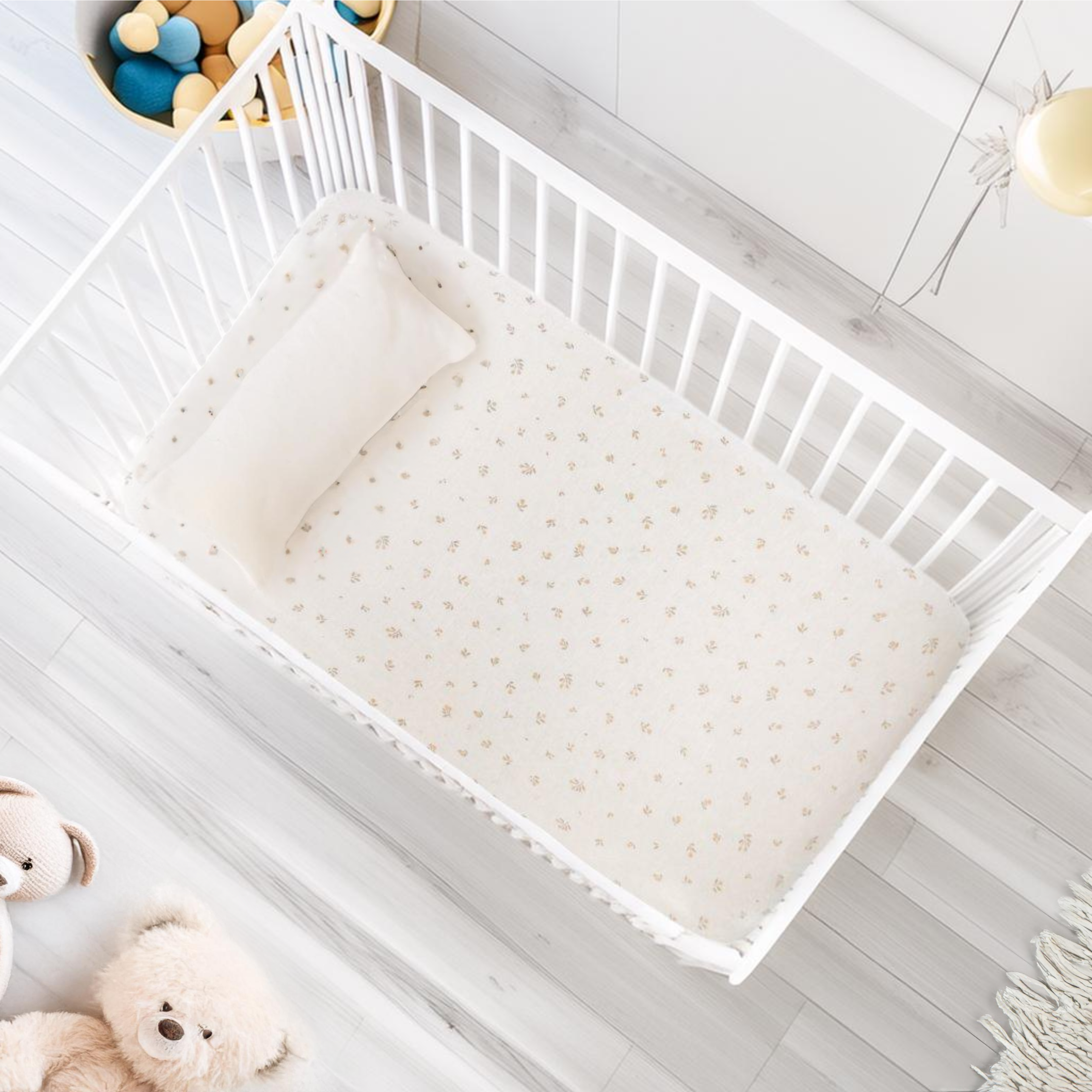 Lenzuolo da Sotto Bambù Organico Fantasia - Tulips